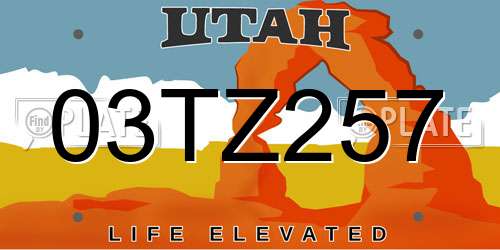 03TZ257 Utah License Plate