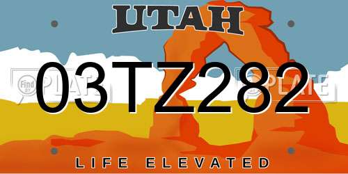 03TZ282 Utah License Plate