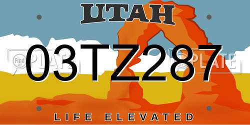 03TZ287 Utah License Plate