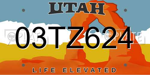 03TZ624 Utah License Plate