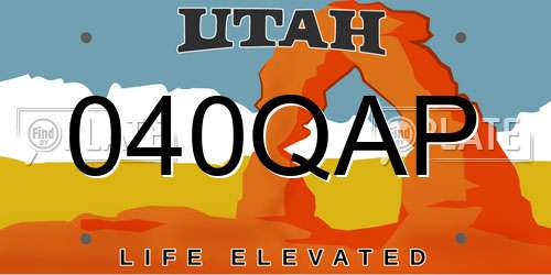 040QAP Utah License Plate