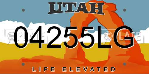 04255LG Utah License Plate