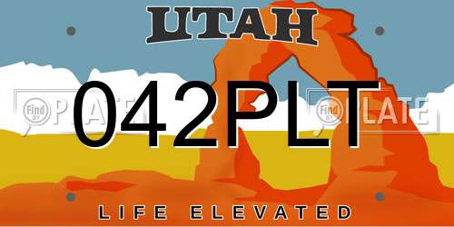 042PLT Utah License Plate