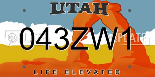 043ZW1 Utah License Plate