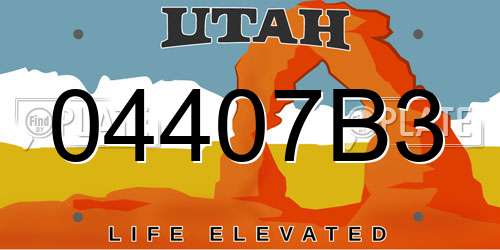 04407B3 Utah License Plate