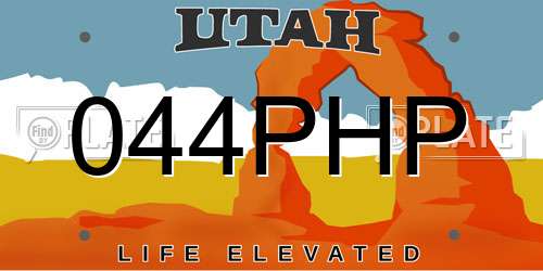 044PHP Utah License Plate