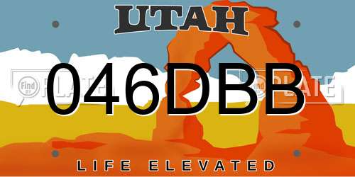 046DBB Utah License Plate