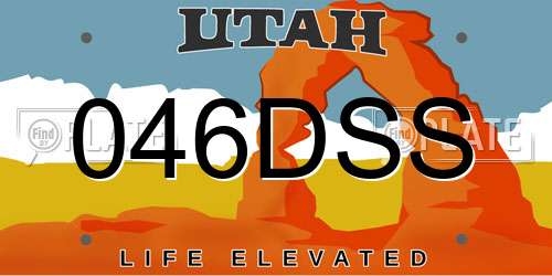 046DSS Utah License Plate