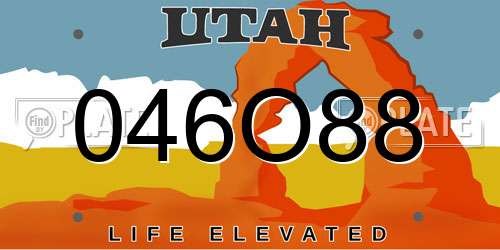 046O88 Utah License Plate