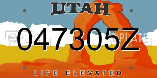 047305Z Utah License Plate