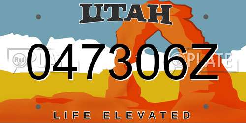 047306Z Utah License Plate
