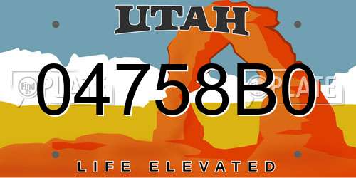 04758B0 Utah License Plate