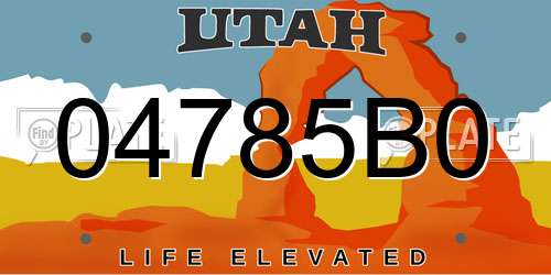 04785B0 Utah License Plate