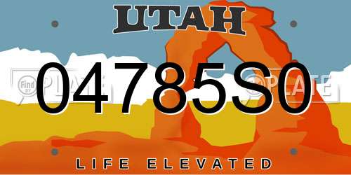 04785S0 Utah License Plate