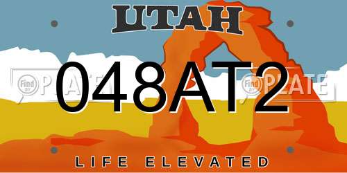 048AT2 Utah License Plate