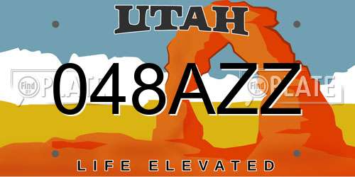 048AZZ Utah License Plate