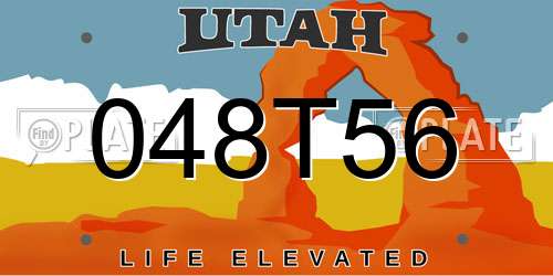 048T56 Utah License Plate