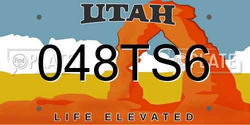048TS6 Utah License Plate