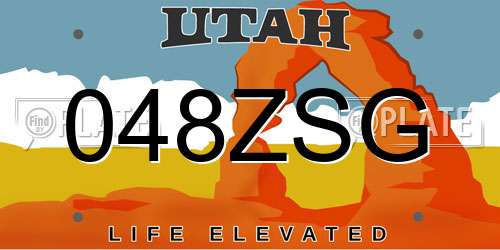 048ZSG Utah License Plate