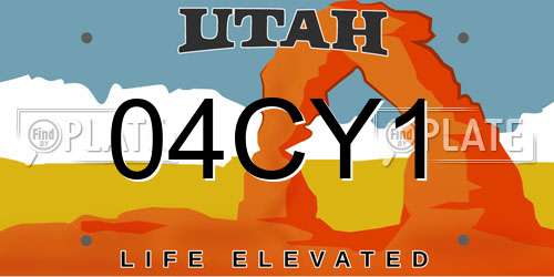 04CY1 Utah License Plate