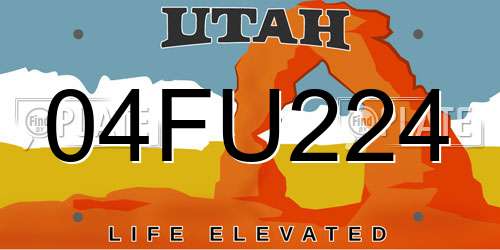 04FU224 Utah License Plate