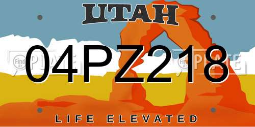 04PZ218 Utah License Plate