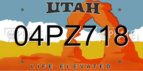 04PZ718 Utah License Plate