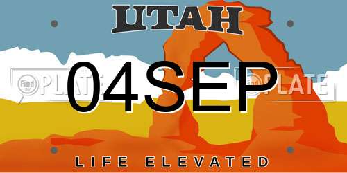 04SEP Utah License Plate