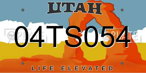 04TS054 Utah License Plate