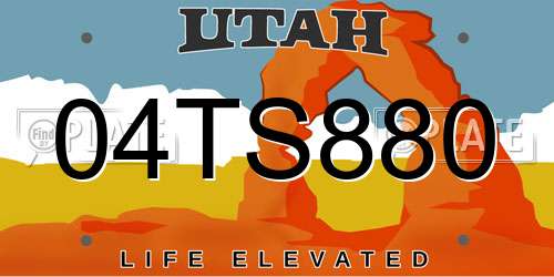 04TS880 Utah License Plate