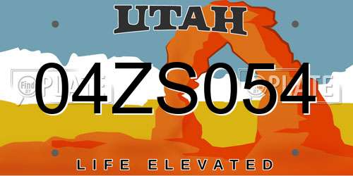 04ZS054 Utah License Plate
