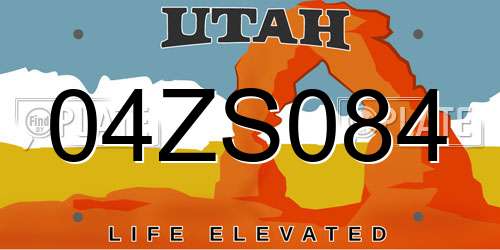 04ZS084 Utah License Plate