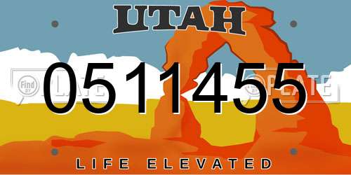 0511455 Utah License Plate