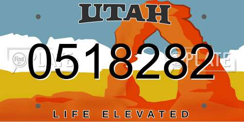 0518282 Utah License Plate