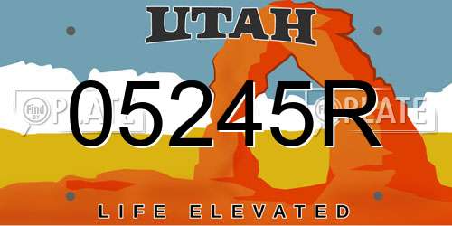05245R Utah License Plate