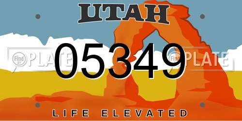 05349 Utah License Plate