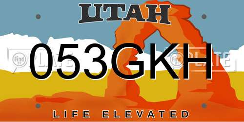 053GKH Utah License Plate