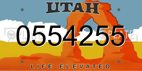 0554255 Utah License Plate
