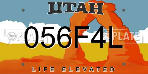 056F4L Utah License Plate