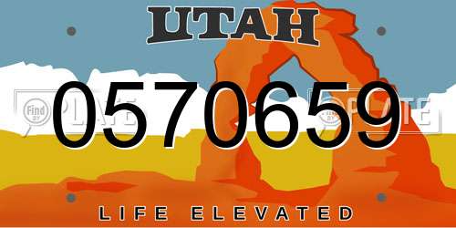 0570659 Utah License Plate