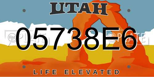 05738E6 Utah License Plate