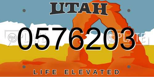 0576203 Utah License Plate