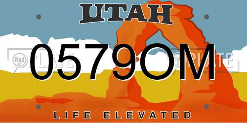 0579OM Utah License Plate