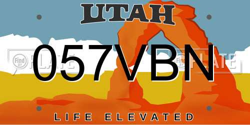 057VBN Utah License Plate