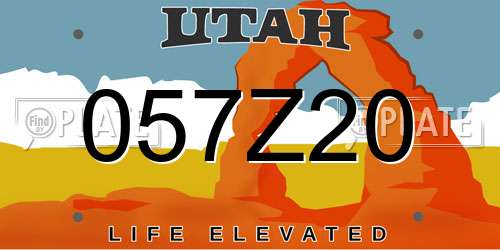 057Z20 Utah License Plate