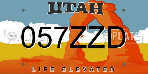 057ZZD Utah License Plate