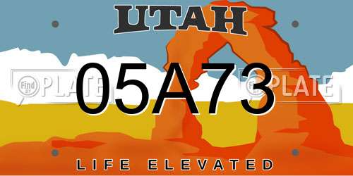 05A73 Utah License Plate