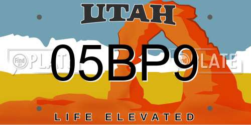 05BP9 Utah License Plate