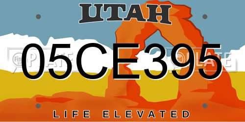 05CE395 Utah License Plate