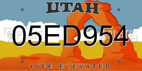 05ED954 Utah License Plate